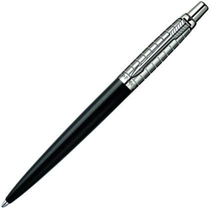 Ручка шариковая Parker Jotter Satin Black Stainless Steel Chiselled S0908860