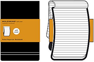 Записная книжка Moleskine "Reporter Soft" (в линейку) Pocket черная QP811