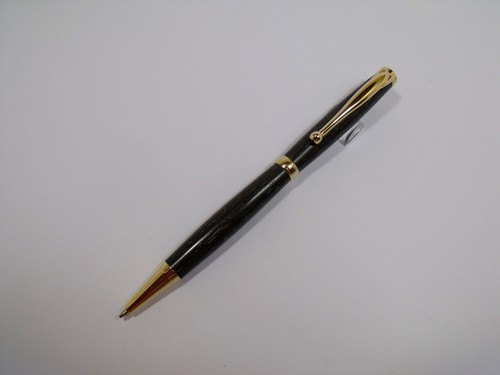 Ручка шариковая WoodMaster Slim Черное дерево золотой клип
