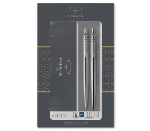 Ручка шариковая Parker Jotter Core Stainless Steel CT + карандаш (набор 2093256)