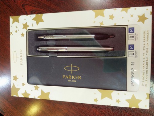 Ручка шариковая + перьевая Parker IM Steel CT (набор 2183058)